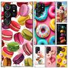Чехол для телефона Macaron Ice Cream Cake Doughnut для Samsung Galaxy S26 S24 S23 Ultra S25 Edge S22 S21 Plus S20 FE + Мягкая печатная оболочка