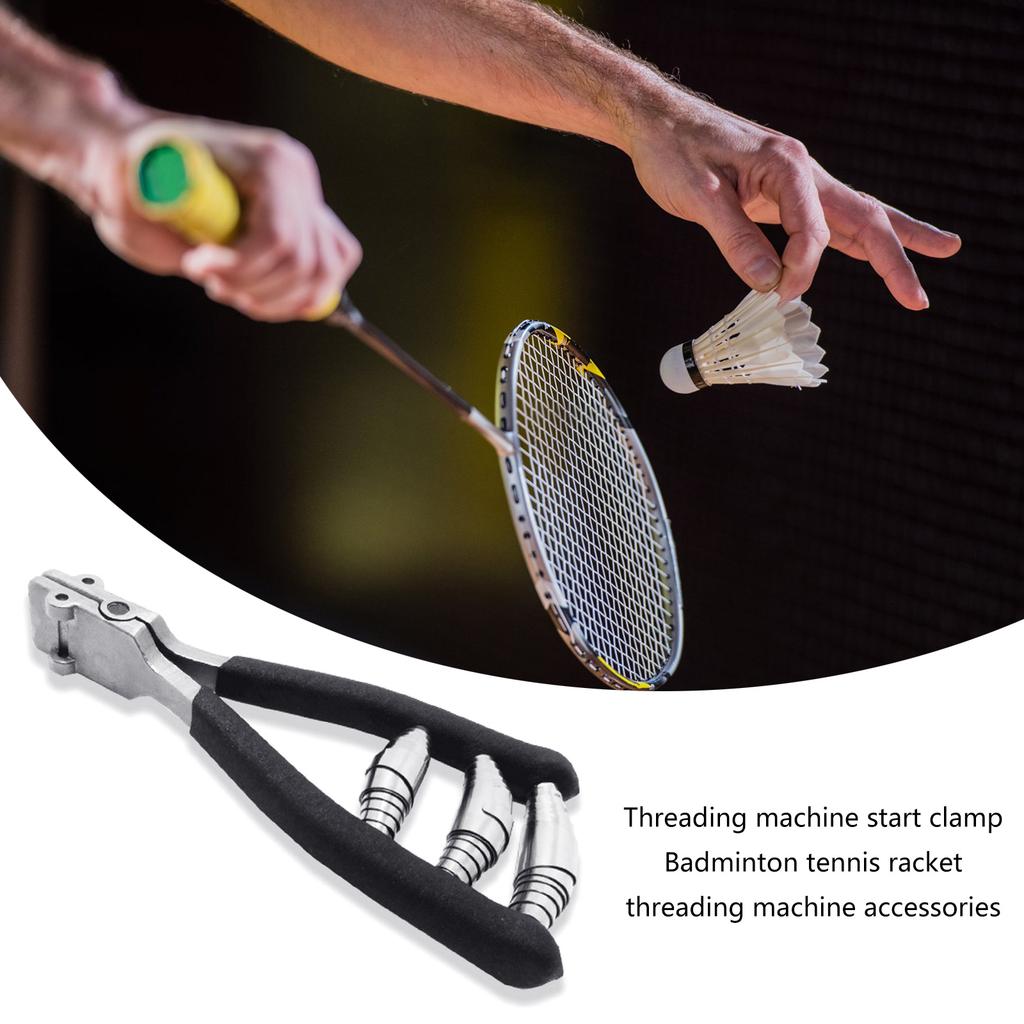 Starting Clamp Stringing, 3 Spring Light Weight Wide Head Racquet Clamping Tool Badminton Racquet Threader Clamp Tool