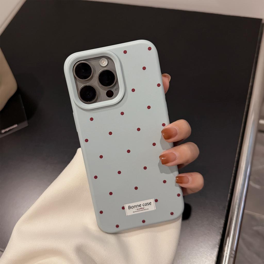 Ins Korean Polka Dots for IPhone17 Mobile Phone Case for Apple 15pro Max Personality Simple 13 Anti-fall 14 Soft