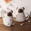 Забавная кружка с мопсом, большая керамическая чашка, милый креативный подарок для парня, подарок на день рождения