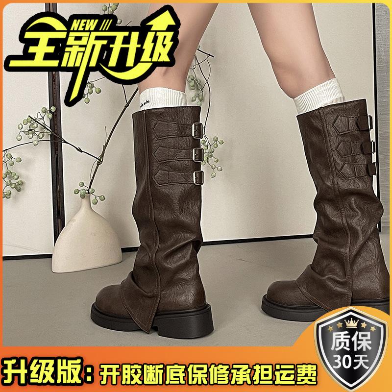 Европейские и американские спайс-герлз на толстой подошве, уличный универсальный стиль, мятые женщины, осенне-зимняя мода, ретро-дизайн, стиль для путешествий, мода бо