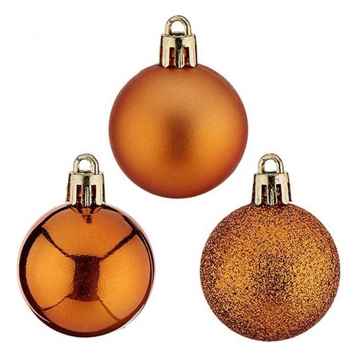 Boules de Noël - Orange - Ø 4 cm - Plastique - Décoration de Noël