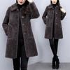 Зимнее кашемировое шерстяное пальто, женское осенне-зимнее корейское пальто из искусственной шерсти, свободное теплое утолщенное длинное пальто