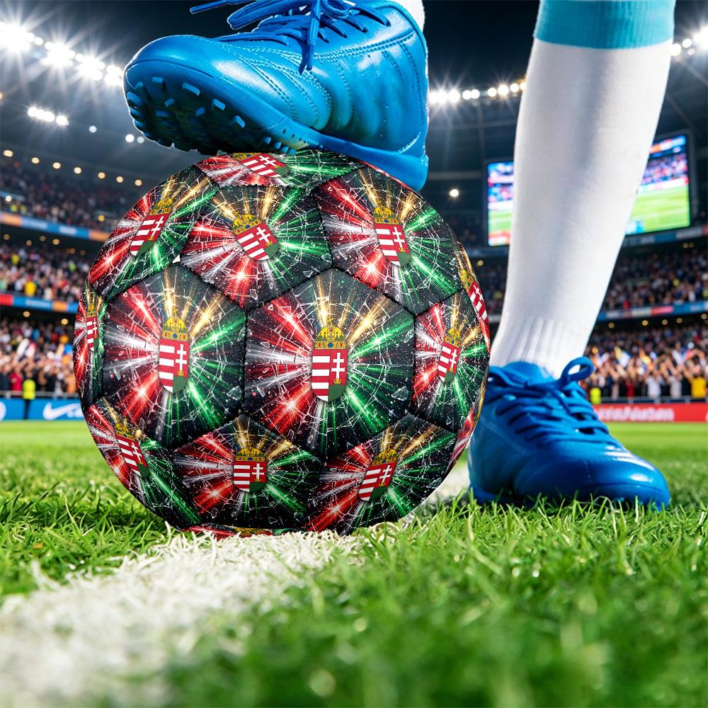 Hungary Football Printed Size 5 Soccer Ball Wear Resistant Standard Adult Training Football Fan Gift for Indoor Outdoor Match Sports