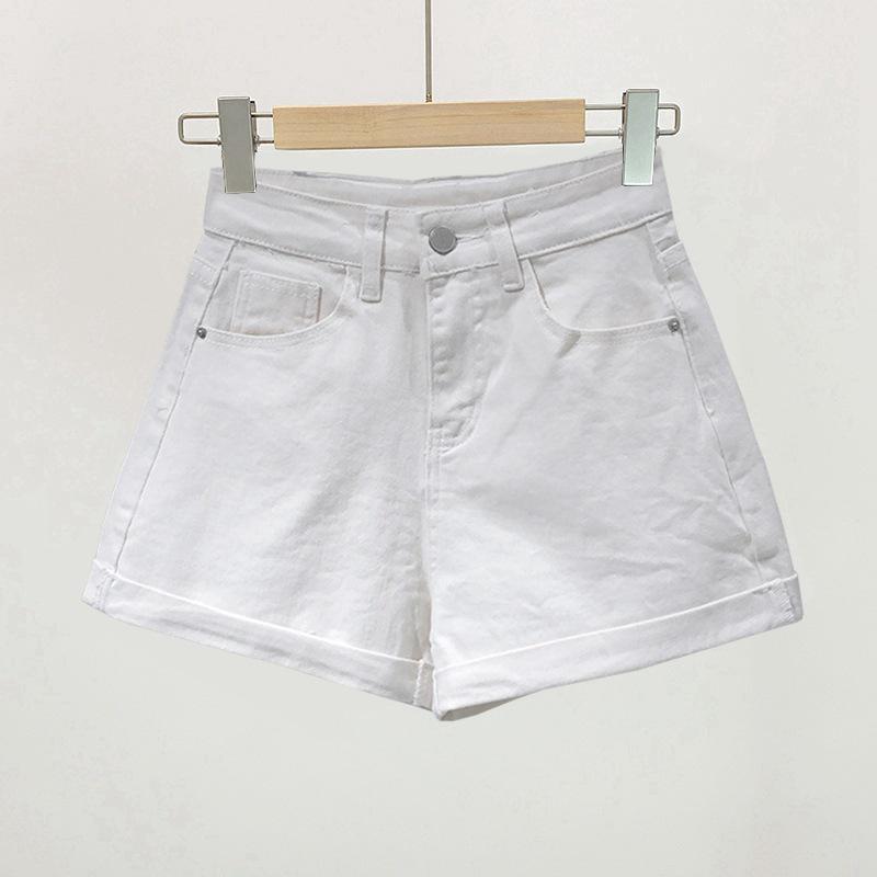 Korean High-Waist A-Line Denim Shorts for Women - Summer Wide Leg, Loose Fit Trend