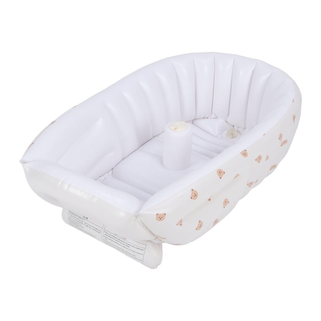 Inflatable Baby Bathtub Newborn Folding Toddler Bath Tub Portable Baby Shower Seat with Built In
