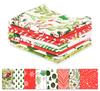 8 Pc Fat Quarter Bundle- Christmas Print 18"x 22" DIY Patchwork- 100 Cotton Pre-Cut Quilting Fabric Red- White &
