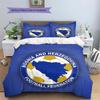 Bosnia and Herzegovina National Football Team Pattern Bedding,Quilt Set Quilt Cover Pillowcase Home Birthday Gift(1 * duvet cover + 2 * pillowcase, wi