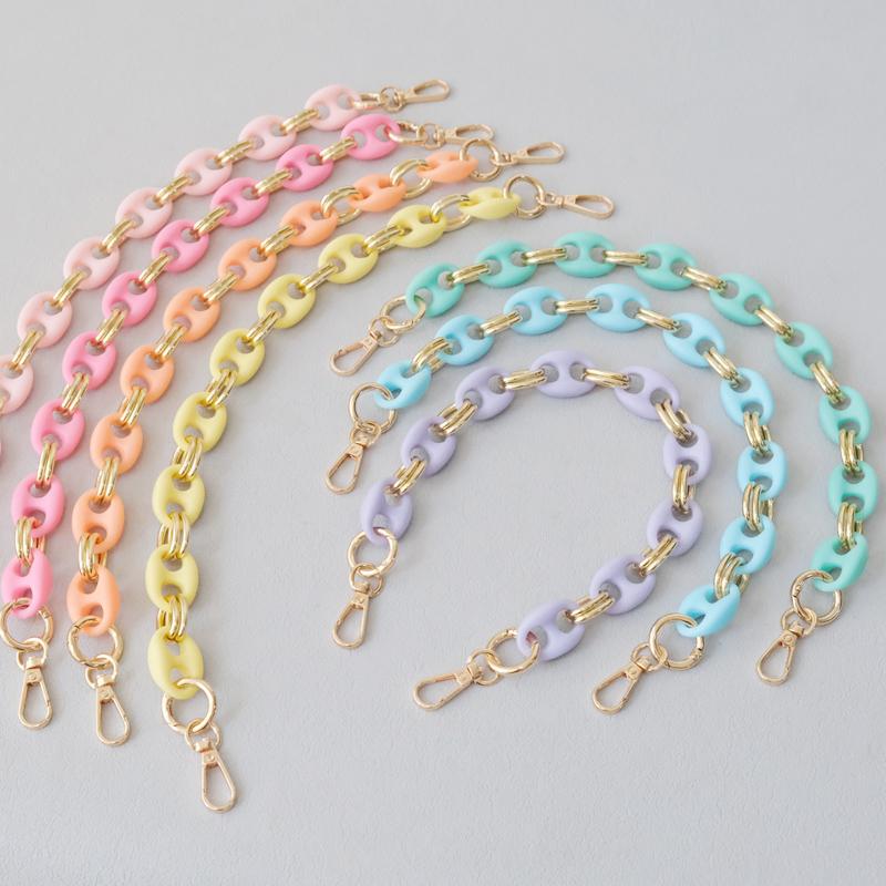 New Fashion Woman Bag Accessory Detachable Candy Matte Acrylic Chain Cute Acrylic Luxury Strap Women Bag Shoulder Handle Chain