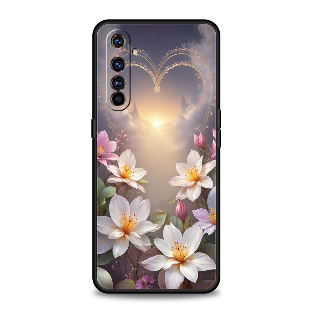 Реалистичный принт цветка лилии Мягкий ТПУ для Realme 12 11 10 9 Pro Plus GT2 GT3 GT5 7 8 Pro C21 C25 C35 Pro 5G Ударопрочный чехол для телефона