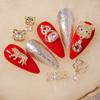 Chinese New Year 3D Nail Art Accessories Jewelry Decorations DIY Tiger Lucky Money Bag Crystal Red Gemstone Rhinestone Beads