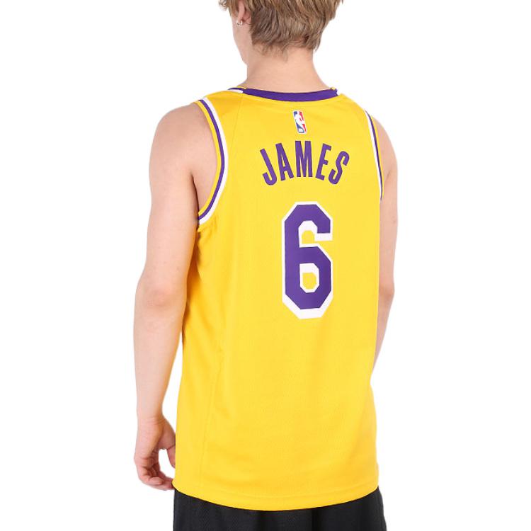 Nike LeBron James Lakers Icon Edition Джерси Желтый/Фиолетовый Мужская уличная одежда CW3669-738