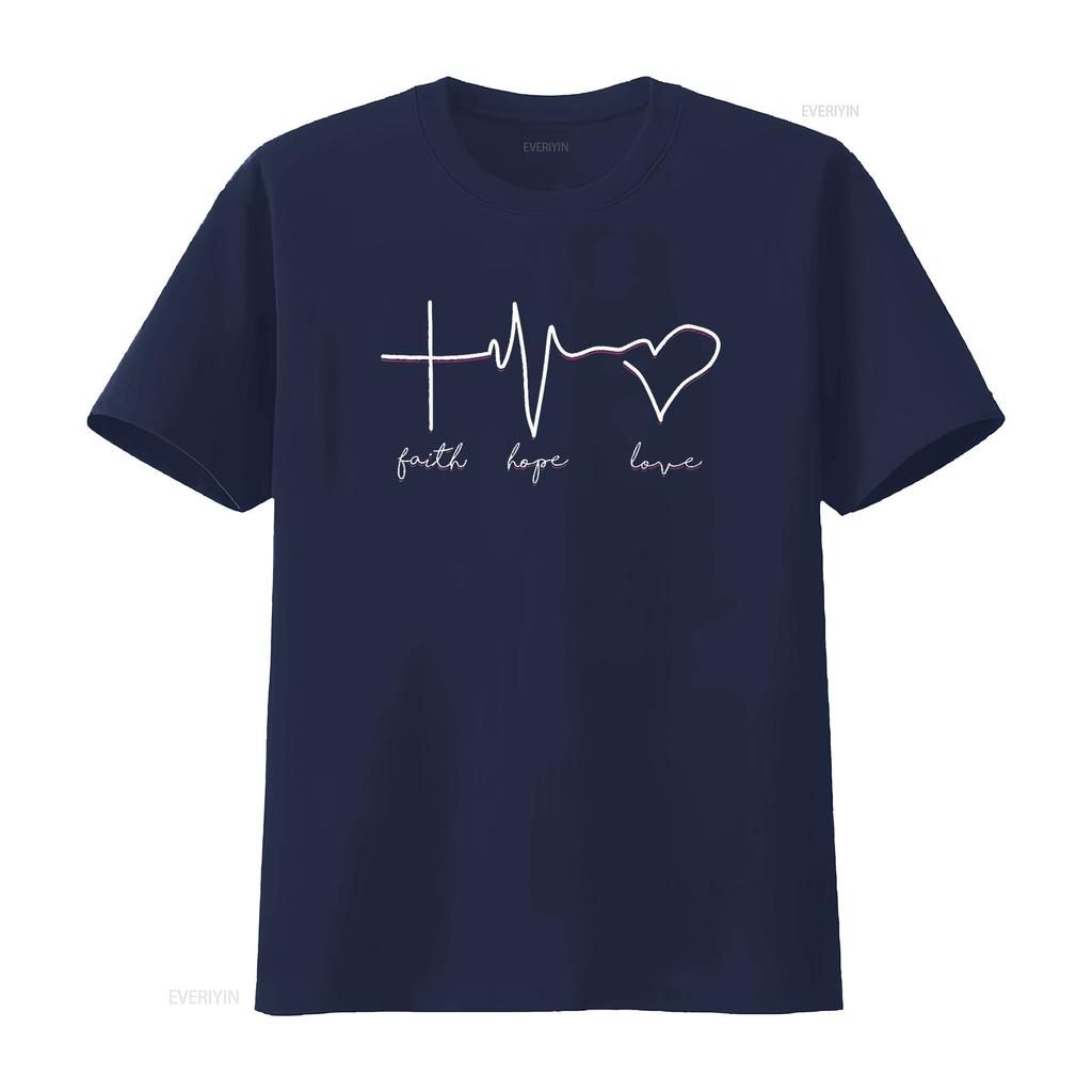 Womens Faith Hope Love T Shirt For All Black vintage Washed Casual Unisex fashion homme Top For Everyday Wear designer clothes