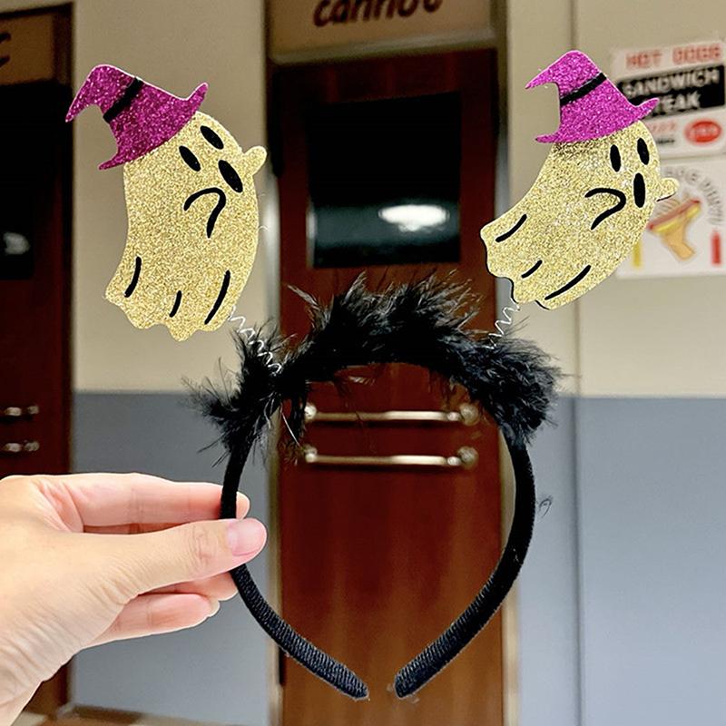 Хэллоуин наряды Cos смешная повязка на голову злой тыквенный призрак обруч для волос для женщин реквизит для фотосессий череп шляпа ведьмы головной убор