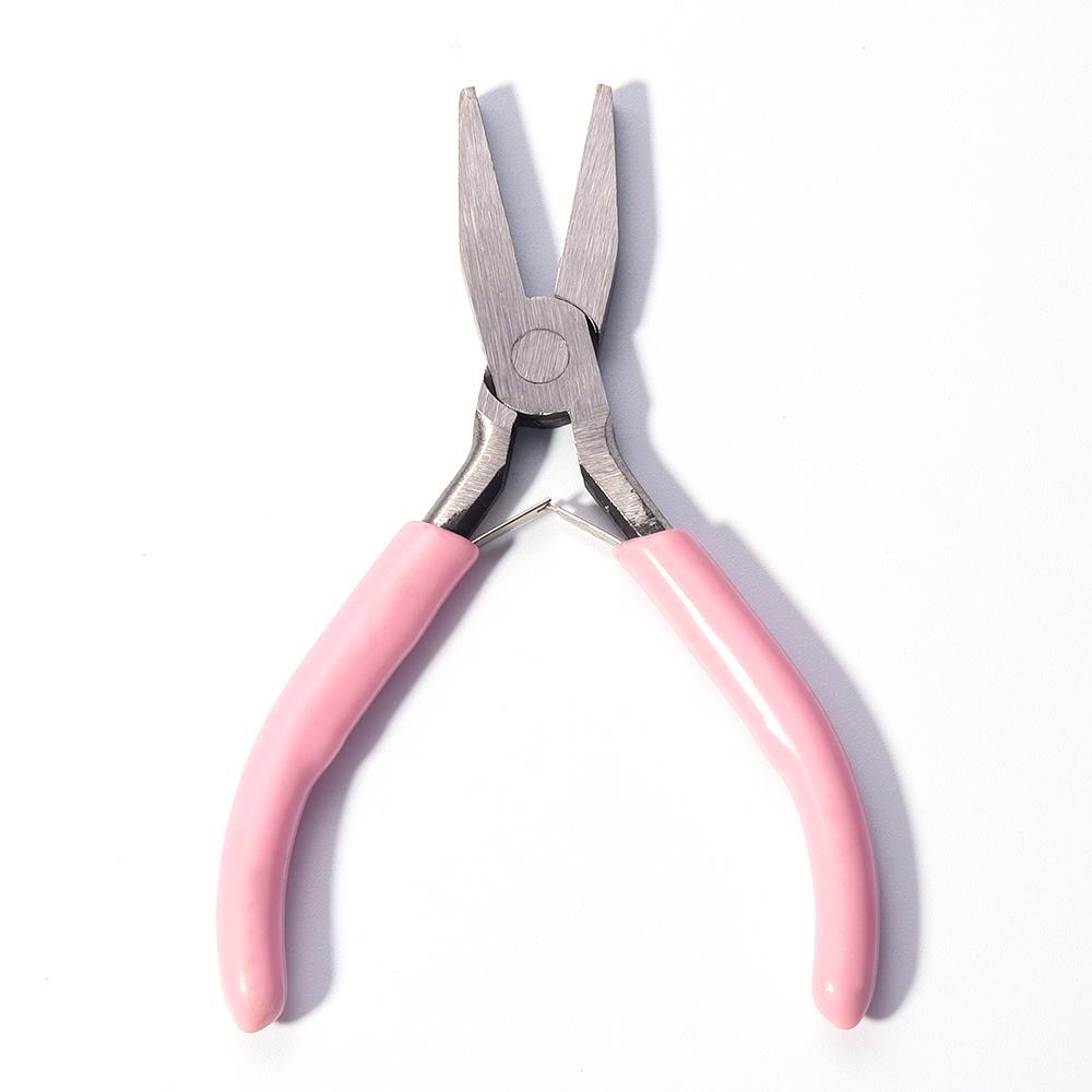 Розовый набор инструментов и оборудования для изготовления ювелирных изделий Мини-плоскогубцы из нержавеющей стали Круглые вогнутые плоскогубцы Петлевые плоскогубцы для изготовления ювелирных изделий
