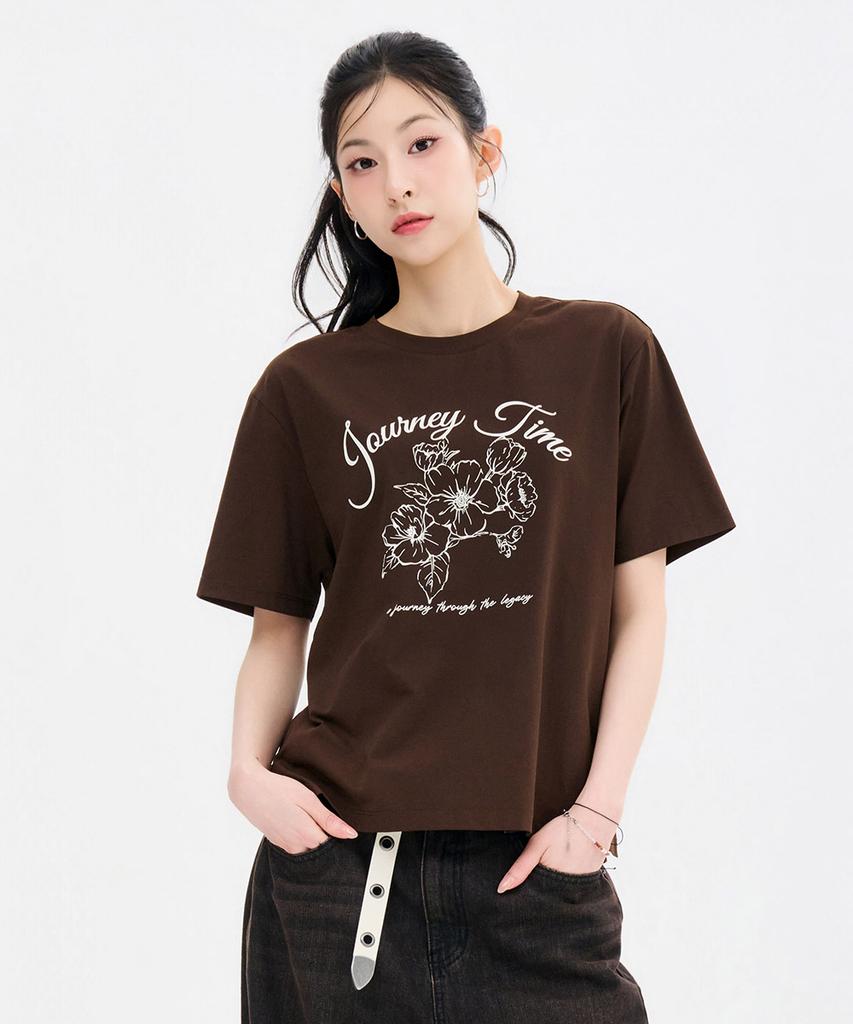 CHASECULT Women'S Cool Flower Graphic Short Sleeve T-Shirt-Fcrg5872E08