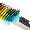 2pcs Barber Hairdressing Styling Wet Dry Boar Bristle Hair Brushes Curly Wet Dry Hair Detangling Massage Curved Vent Brush