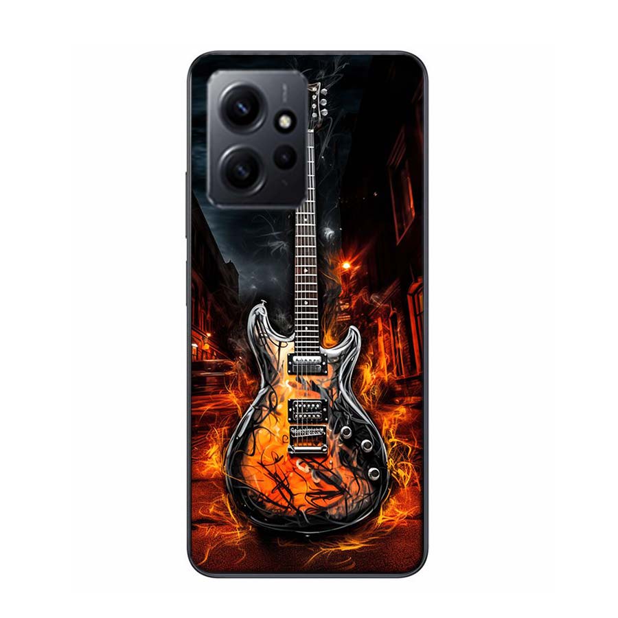 Retro rock Music Electric Guitar Phone Case For Redmi Note 14 15 Pro 5G 13 12 Pro Plus 11 11T 11E 11S 10 Pro 10S 9 9S Cover Cell