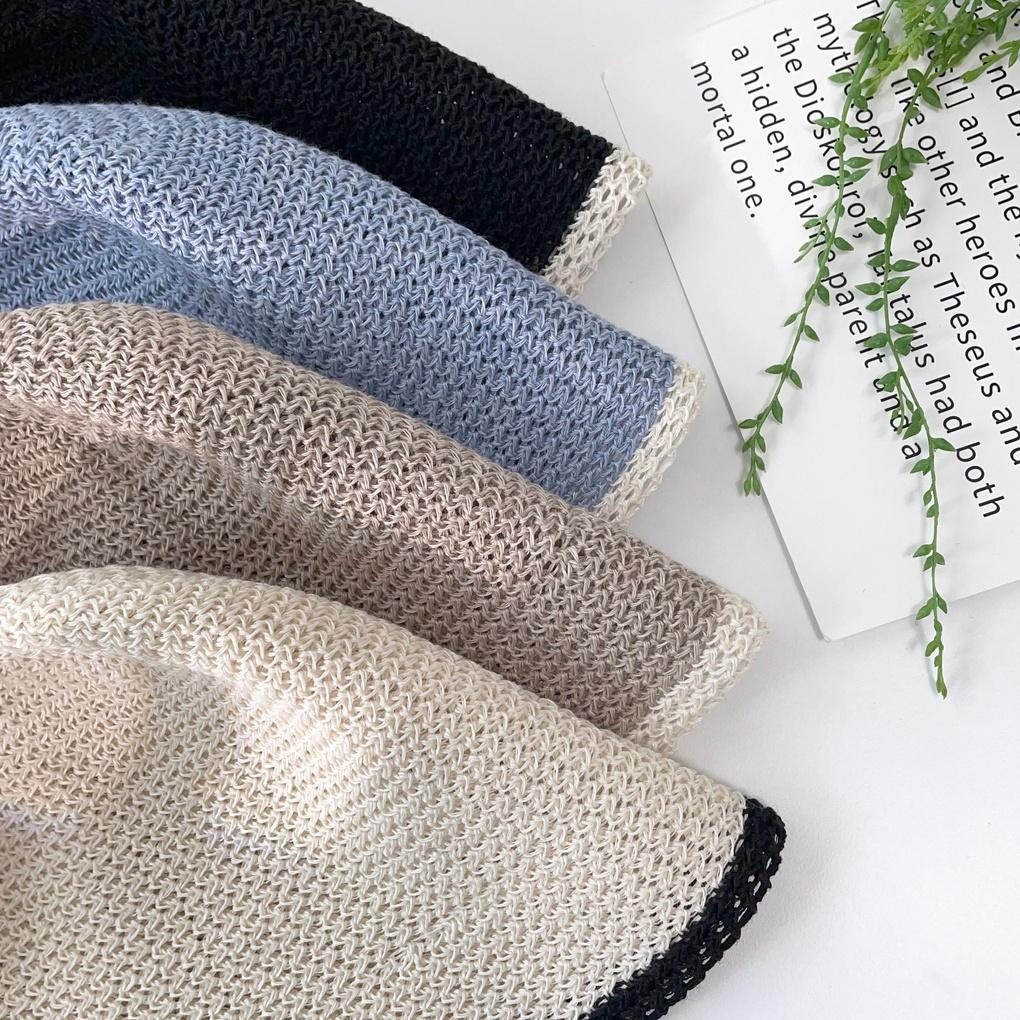 Женская и мужская повседневная льняная вязаная панама