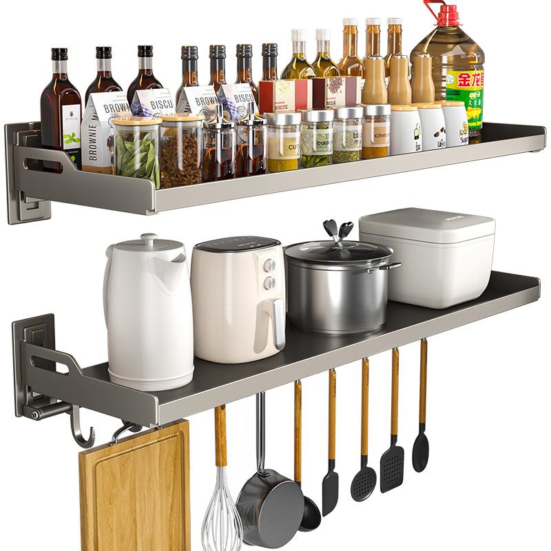 Carbon Steel Wall Shelf Metal Shelving Heavy Duty Commercial or Household Grade Wall Mount Microwave Oven Shelf with Fixing Kit