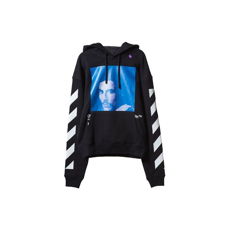 Off-White Мужская толстовка с длинными рукавами и принтом рисунка, черные OMBB037F181920111030
