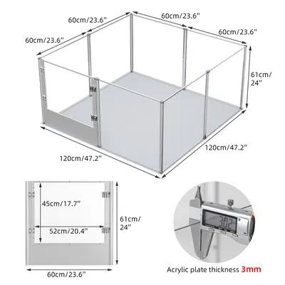 BINGOPAW Dog Whelping Pen and Crate, 120 × 120 × 61 cm