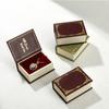 Creative Book Shape Ring Box Velvet Jewelry Packaging Durable Engagement Ring Case  Gift Box