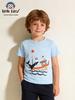 Детская футболка с круглым вырезом и короткими рукавами, мультяшный кит, океан