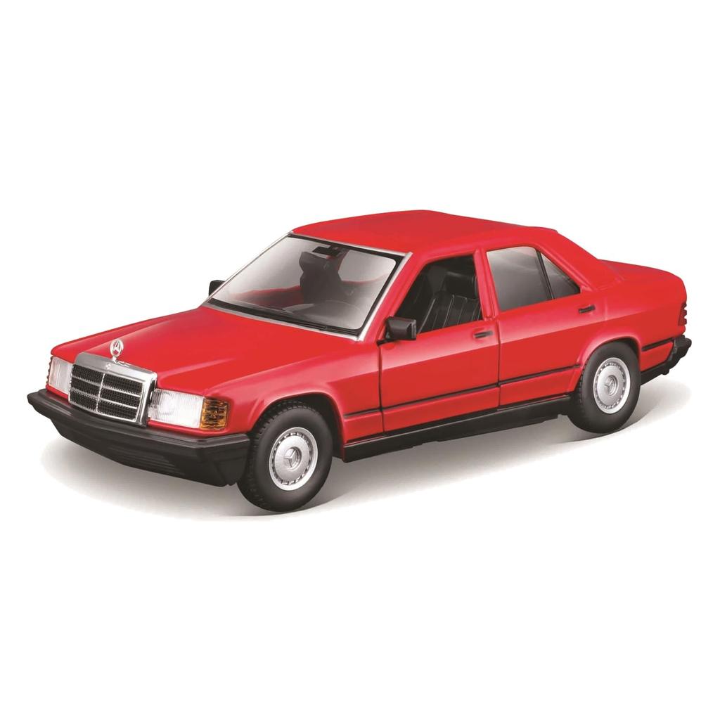 Bburago 1/25 Scale Mercedes-Benz 190E 2.6 1987 Red Diecast Model Car (Finished Model) 18-21103 RD