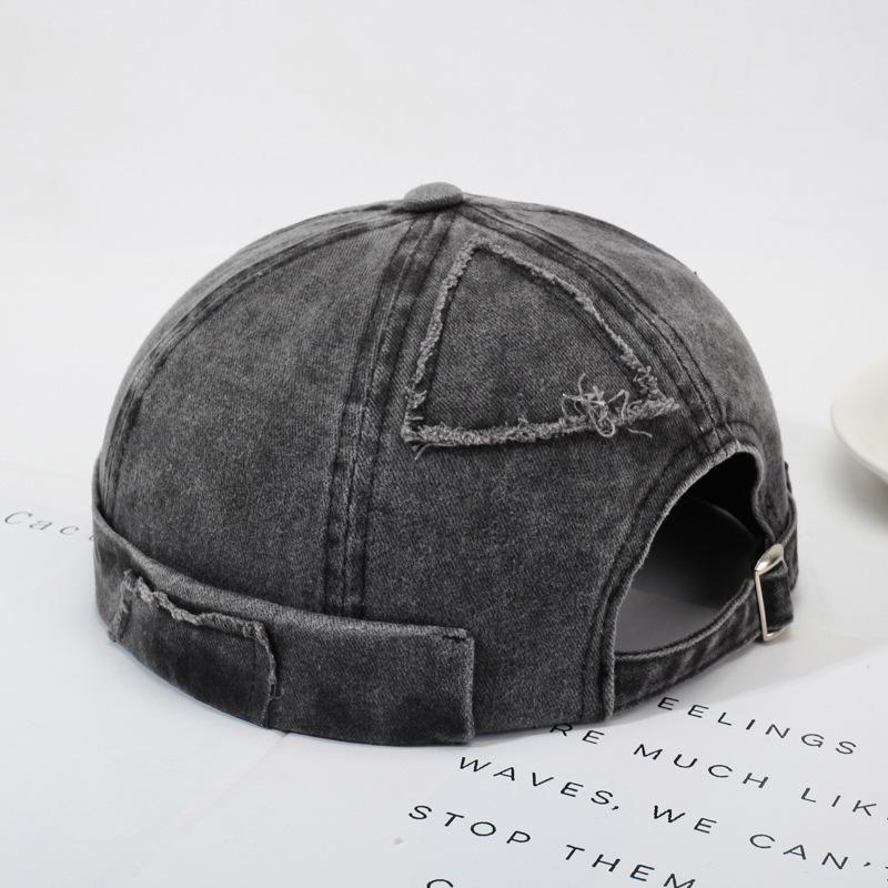 Brimless Hats Men's and Women's Dome Melon Hats Rag Hip Hop Street Yappy Hooligan Hat Tide Trendy Vintage-wash Docker Cap