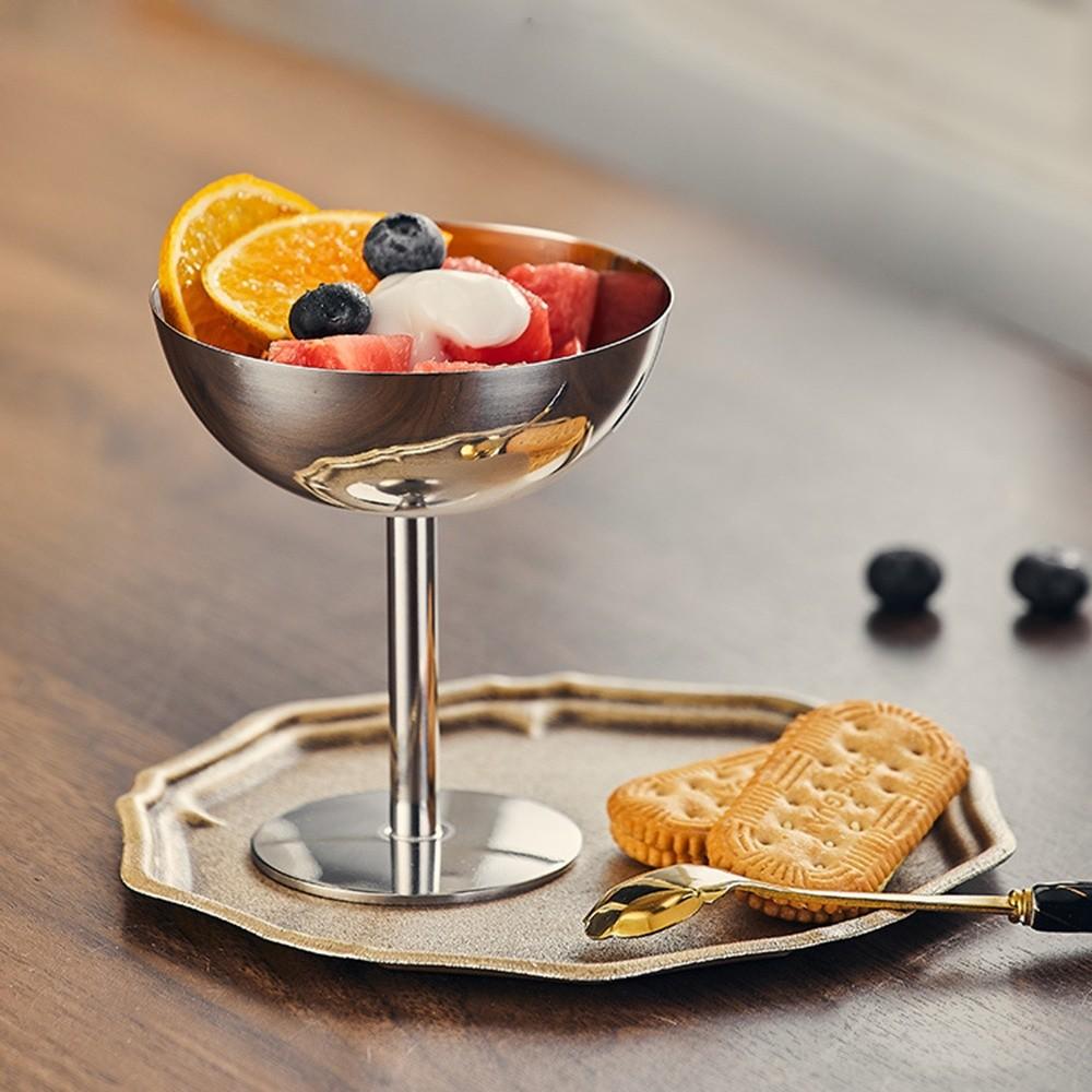 Food Grade Ice Cream Cup 150/250ML Pudding Dessert Bowl Stainless Steel Goblet Cup Bar Tableware