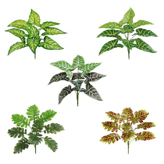 1шт искусственные пластиковые вечнозеленые растения поддельные листья деревьев зелень домашний декор