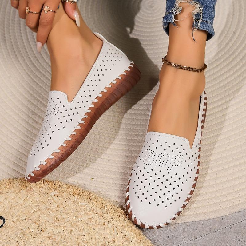 2024 Женские мокасины Повседневная обувь Модная дышащая обувь из натуральной кожи Кроссовки Женские туфли на плоской подошве Женская обувь