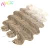 Magic Hair Body Wave Crochet Hair 24 Inch Soft Long Synthetic Hair Braids Ponytail Extensions Ombre Blue Green Hair Extensions