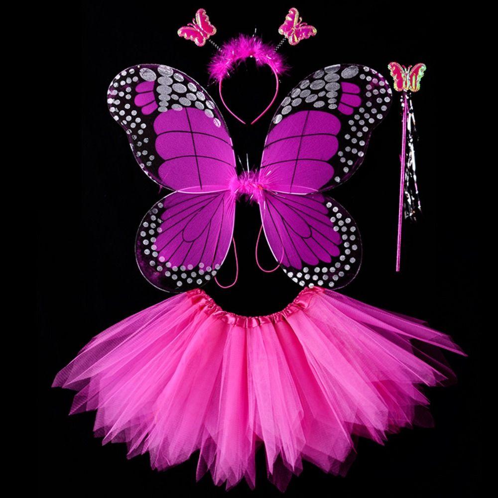 Princess Butterfly Wings Sets 2-8year Fairy Costume Set Cute Children Costume Props  Girls