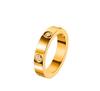 2024 Trendy Stainless Steel Rose Gold Color Love Ring for Women Men Couple Crystal Rings Luxury Brand Jewelry Wedding Ring Gift