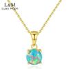 Opal Pendant Women's Necklace Fashion Gemstone Simple Opal Pendant S925 Sterling Silver Chain