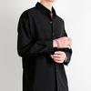Men Fashionable Black Long Sleeve Shirt Trendy Jacket Spring Autumn Casual White Clothing