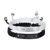 2Pcs/Set Couple Bracelet Stainless Steel Carved Letter Plate Braided Bracelet Black White Rope Matching Bracelet Jewelry Accessories