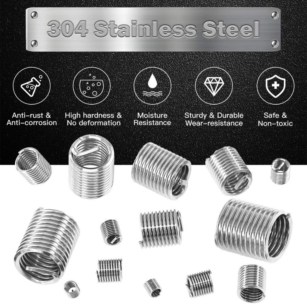 Metric Sizes M3-M12 Thread Repair Kit Stainless Steel Helicoil Insert Automotive Repairs