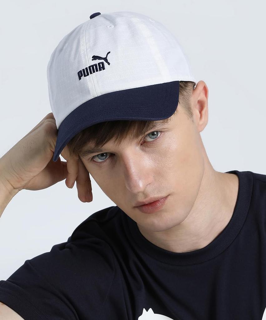 Puma ESS No1 Color Block Dad Cap White Navy 02598802