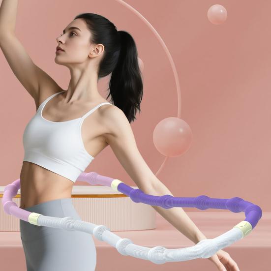 Weighted Soft Spring Hoop Waist-Friendly Foldable Fitness Hoop Portable Home Gym Men Women Adults Body Waist Slimming Exercise Equipment