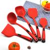 5PCS Set Red Kitchen Tools Non-stick Cooking Spoon Spatula Hanging Handle Kitchen Utensils Silicone Cookware Set