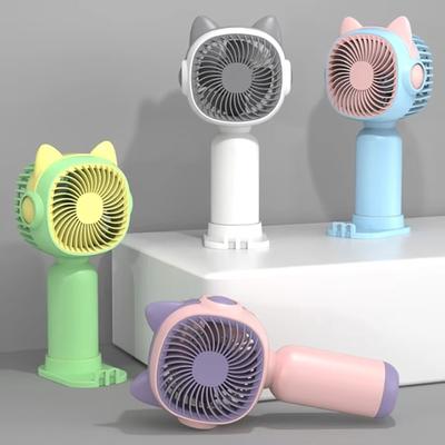 Милый Мультяшный USB-вентилятор Портативный ручной вентилятор с подставкой для телефона