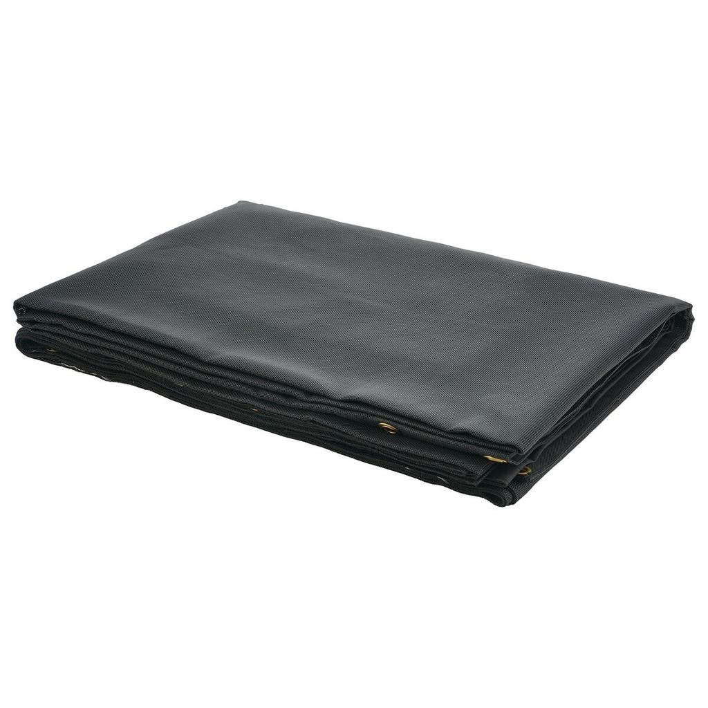 Dump Truck Mesh Tarp, 6 x 14 ft, PVC Coated Black Heavy Duty Cover with 5.5" 18oz Double Pocket, Brass Grommets, Reinforced Double Needle Stitch