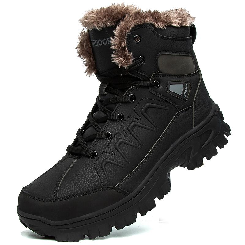 Winter Outdoor Waterproof Men Boots Russian Style Ankle Boots for Men Snow Boots Plus Size 40- 48