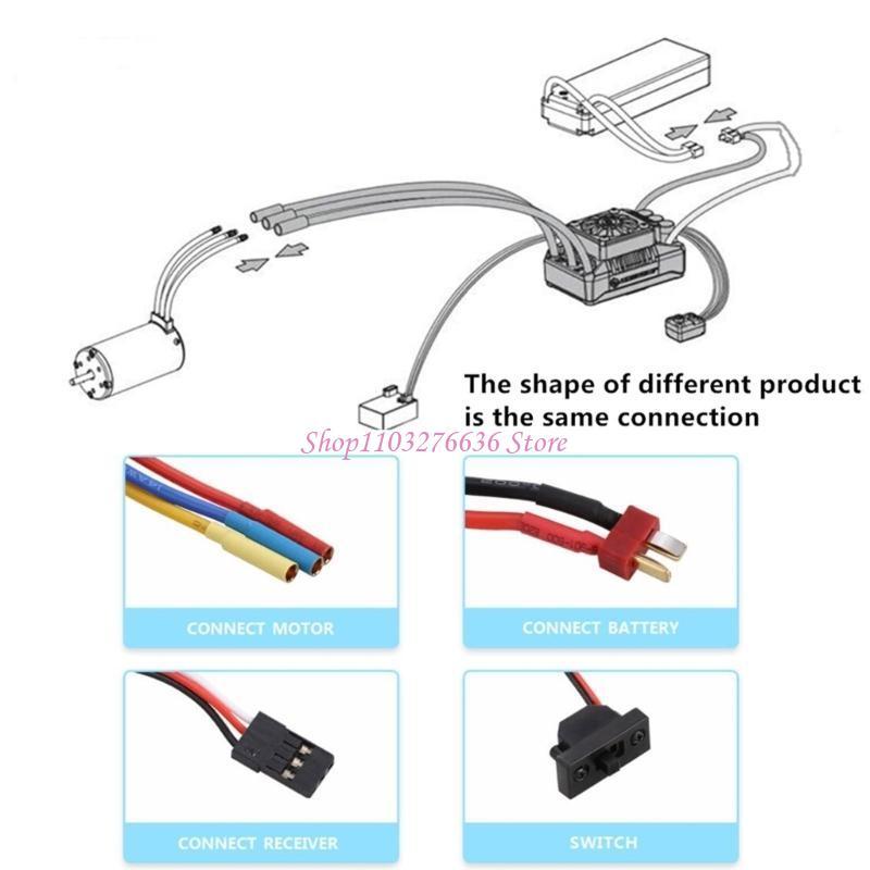 R6FD RC Waterproof ESC 45A 60A 80A 120A Speed Controller for Brushless Motor Off-road RC Part Crawler ESC for 1/10 RC Car