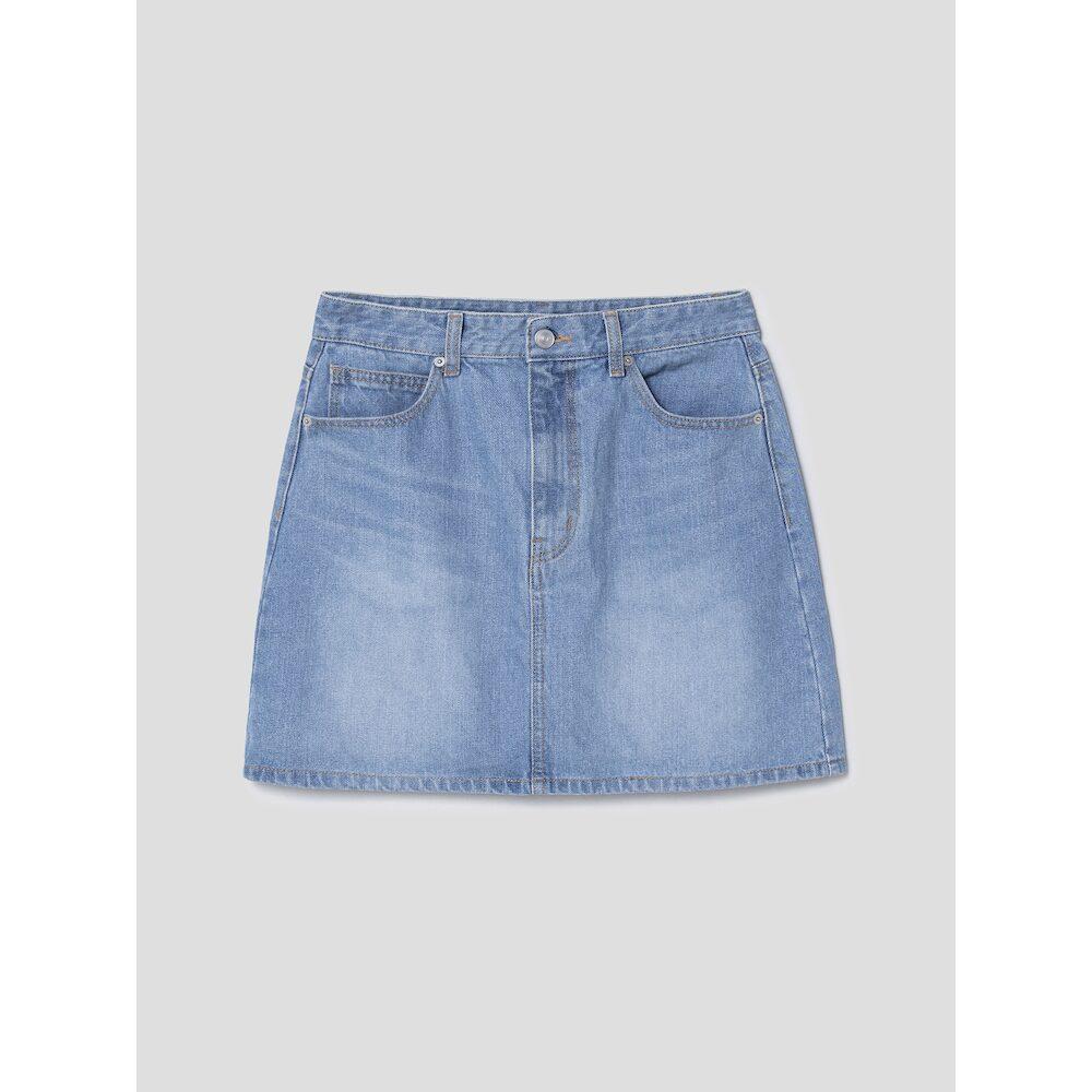 8SECONDS Peach Denim Mini Skirt Sky Blue