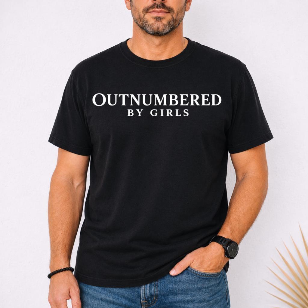 Outnumbered By Girls and kids tshirt, Girl Dad Tee, Dad of Daughters and kids tshirt, Father of Girls Gift, Funny Dad Top