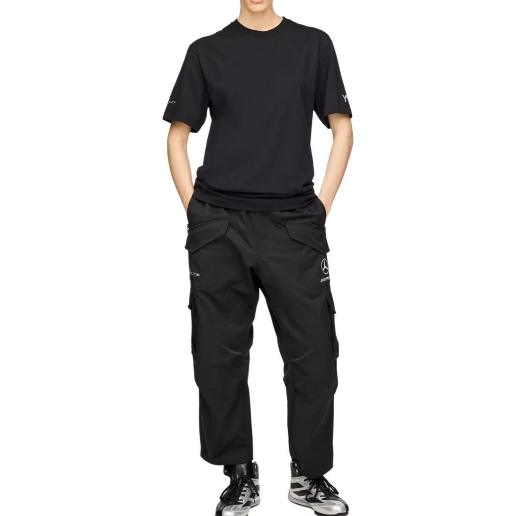 Y-3 × Yohji Yamamoto × Mercedes-AMG Petronas F1 Team Логотип Круглый вырез Свободная футболка Мужские Топы KR2374